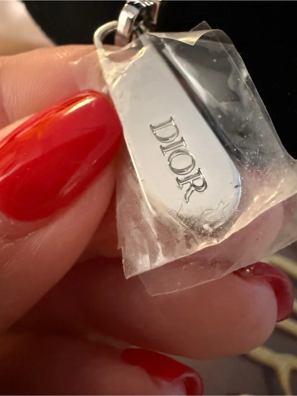 Dior Black Velvet Cosmetic Case with Silver Logo Plaque NIB